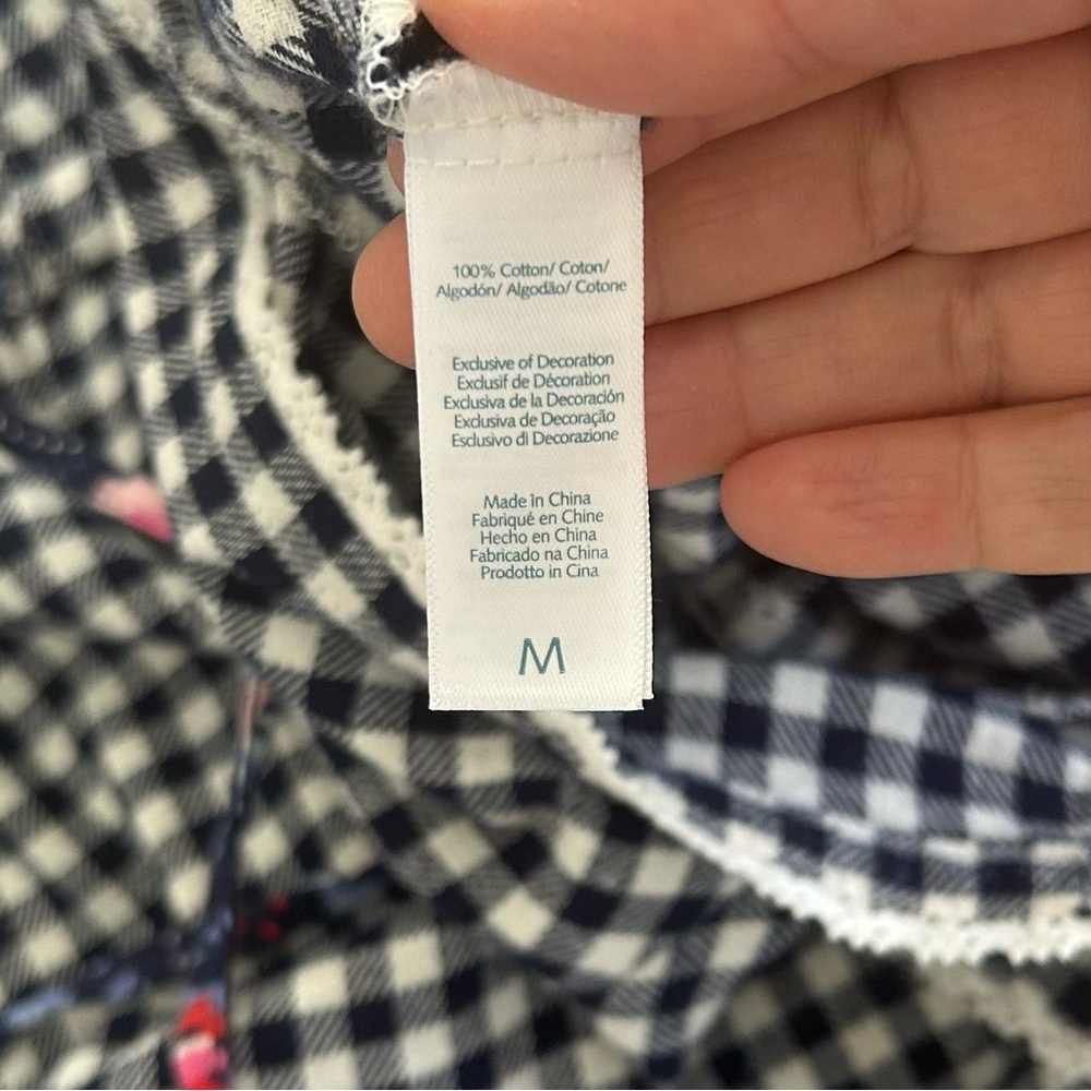 Jane and Bleeker Navy and White Gingham Romper Size M - Picture 8 of 9